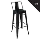 Relix Σκαμπό bar-pro με Πλάτη, Μέταλλο Βαφή Μαύρο