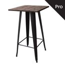 Relix Wood Τραπέζι bar-Pro, Μέταλλο Βαφή Antique Black, Απόχρωση Ξύλου Dark oak