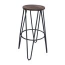 Arco Wood Σκαμπό Bar, Μέταλλο Βαφή Μαύρο, Ξύλο Απόχρωση Dark oak
