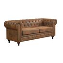 Chesterfield York Kαναπές 3θέσιος Σαλονιού - Καθιστικού, Ύφασμα Απόχρωση Καφέ Camel