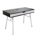 Γραφειο η/υ Μέταλλο Βαφή Άσπρο, Melamine Wenge