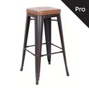 Relix Σκαμπό bar-Pro, Στοιβαζόμενο, Μέταλλο Βαφή Antique Black, pu Camel