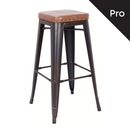 Relix Σκαμπό bar-Pro, Στοιβαζόμενο, Μέταλλο Βαφή Antique Black, pu Camel