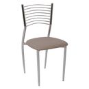 Vivian Καρέκλα Μέταλλο Χρώμιο, pvc Cappuccino