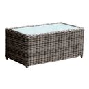 Arizona Τραπεζάκι Σαλονιού Κήπου Alu, Wicker Grey Brown, Γυαλί Tempered 5mm