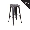 Relix Σκαμπό bar-Pro, Στοιβαζόμενο, Μέταλλο Βαφή Μαύρο Matte, pu Σκούρο Γκρι