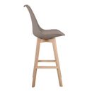 Martin Σκαμπό bar Οξιά Φυσικό, pp-pu Sand Beige, Μονταρισμένη Ταπετσαρία