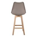 Martin Σκαμπό bar Οξιά Φυσικό, pp-pu Sand Beige, Μονταρισμένη Ταπετσαρία
