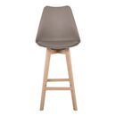Martin Σκαμπό bar Οξιά Φυσικό, pp-pu Sand Beige, Μονταρισμένη Ταπετσαρία