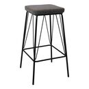 Panton Σκαμπό Bar, Μέταλλο Βαφή Μαύρο, pu Απόχρωση Vintage Grey