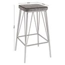 Panton Σκαμπό Bar, Μέταλλο Βαφή Μαύρο, pu Απόχρωση Vintage Grey