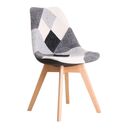 Martin Καρέκλα Ξύλο pp, Ύφασμα Patchwork Black & White