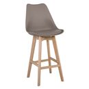 Martin Σκαμπό bar Οξιά Φυσικό, pp-pu Sand Beige, Μονταρισμένη Ταπετσαρία
