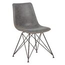 Panton Καρέκλα Μέταλλο Βαφή Μαύρη, pu Vintage Grey