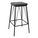 Panton Σκαμπό Bar, Μέταλλο Βαφή Μαύρο, pu Απόχρωση Vintage Grey