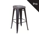 Relix Σκαμπό bar-Pro, Στοιβαζόμενο, Μέταλλο Βαφή Μαύρο Matte, pu Σκούρο Γκρι