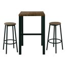 Mayer set bar Τραπέζι + 2 Σκαμπό Μέταλλο Βαφή Ανθρακί - Antique Brown