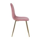 Celina Καρέκλα Χρώμιο Χρυσό, Velure Antique Pink