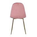 Celina Καρέκλα Χρώμιο Χρυσό, Velure Antique Pink