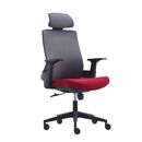 Bf8900 Πολυθρόνα Γραφείου Διευθυντή, Mesh Γκρι, Ύφασμα Μπορντώ