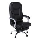 Bf8550 Massage Relax Πολυθρόνα Γραφείου Διευθυντή, Βάση Χρώμιο με Υποπόδιο, pu  Μαύρο