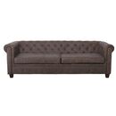 Chesterfield Newport Kαναπές 3θέσιος Σαλονιού - Καθιστικού, Ύφασμα Antique Look Καφέ