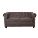 Chesterfield Newport Kαναπές 2θέσιος Σαλονιού -Καθιστικού, Ύφασμα Antique Look Καφέ