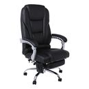 Bf8550 Massage Relax Πολυθρόνα Γραφείου Διευθυντή, Βάση Χρώμιο με Υποπόδιο, pu  Μαύρο