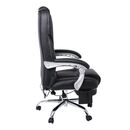 Bf8550 Massage Relax Πολυθρόνα Γραφείου Διευθυντή, Βάση Χρώμιο με Υποπόδιο, pu  Μαύρο