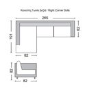 Sector Καναπές Σαλονιού Δεξιά Γωνία, Ανακλινόμενα Κεφαλάρια, pu Μαύρο