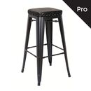 Relix Σκαμπό bar-Pro, Στοιβαζόμενο, Μέταλλο Βαφή Μαύρο Matte, pu Μαύρο