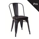 Relix Καρέκλα-Pro, Στοιβαζόμενη, Μέταλλο Βαφή Μαύρο Matte, pu Μαύρο