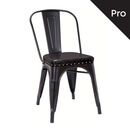 Relix Καρέκλα-Pro, Στοιβαζόμενη, Μέταλλο Βαφή Μαύρο Matte, pu Μαύρο