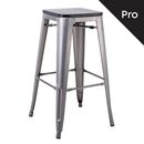 Relix Wood Σκαμπό bar-Pro, Απόχρωση Metal με Διακοσμητική Σκουριά, Απόχρωση Ξύλου Μαύρο