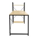 Γραφειο η/υ με 4 Ράφια Μέταλλο Βαφή Μαύρο, Melamine Beech