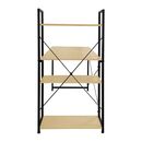 Γραφειο η/υ με 4 Ράφια Μέταλλο Βαφή Μαύρο, Melamine Beech