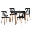 Lavida-art Τραπεζαρία: Τραπέζι 80x80 Οξιά/mdf + 4 Καρέκλες Μέταλλο Βαφή Φυσικό pp Μαύρο