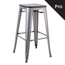Relix Wood Σκαμπό bar-Pro, Απόχρωση Metal με Διακοσμητική Σκουριά, Απόχρωση Ξύλου Μαύρο