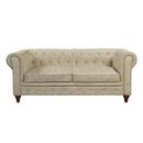 Chesterfield York Kαναπές 3θέσιος Σαλονιού - Καθιστικού, Ύφασμα Απόχρωση Μπεζ