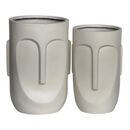 Flower pot-Totem set 2 Τεμαχίων, Cement Απόχρωση Sand Brown
