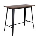 Relix Wood Dark oak Τραπέζι bar-Pro, Μέταλλο Βαφή Μαύρο