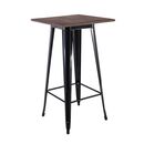 Relix Wood Τραπέζι bar-Pro, Μέταλλο Βαφή Μαύρο, Επιφάνεια κ/π Εμποτισμού Καρυδί