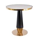 Olive Τραπέζι Βαφή Μαύρο-Gold, Επιφάνεια Sintered Stone White Marble