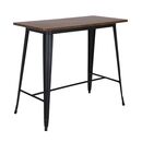Relix Wood Dark oak Τραπέζι bar-Pro, Μέταλλο Βαφή Μαύρο