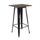 Relix Wood Τραπέζι bar-Pro, Μέταλλο Βαφή Μαύρο, Επιφάνεια κ/π Εμποτισμού Καρυδί