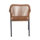 Dina Πολυθρόνα Βεράντας-Κήπου alu Ανθρακί, Rope Wicker Φυσικό, Στοιβαζόμενη