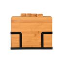Estia σετ Επιφανειες Κοπης Bamboo Essentials 5 τεμ με Μαυρη Μεταλλικη Βαση