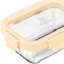Estia Φαγητοδοχειο Click&seal Γυαλινο 370ml 16.3x12.3x6.2cm με Καπακι Πλαστικο Ivory