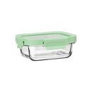 Estia Φαγητοδοχειο Click&seal Γυαλινο 370ml 16.3x12.3x6.2cm με Καπακι Πλαστικο Mint