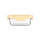 Estia Φαγητοδοχειο Click&seal Γυαλινο 370ml 16.3x12.3x6.2cm με Καπακι Πλαστικο Ivory